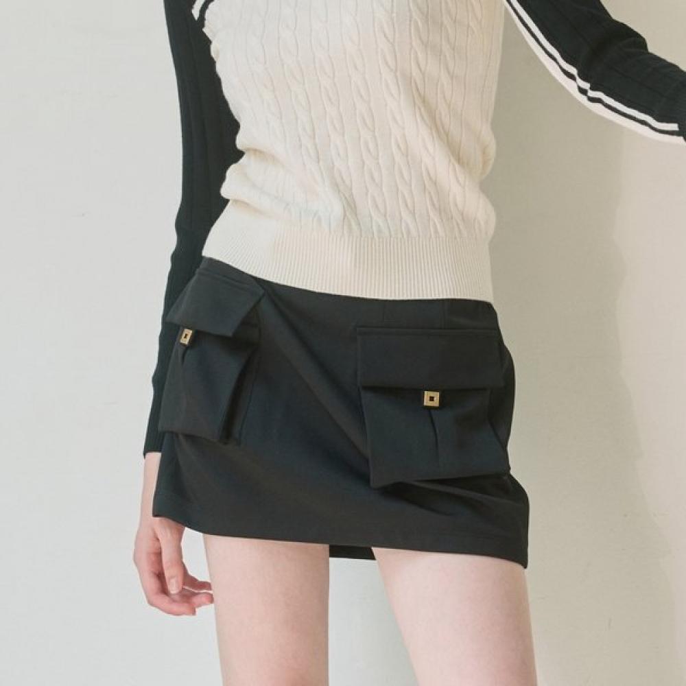 

Onoff Women S Big Pocket String Banding Skirt Of4003lb Black BLACK/40