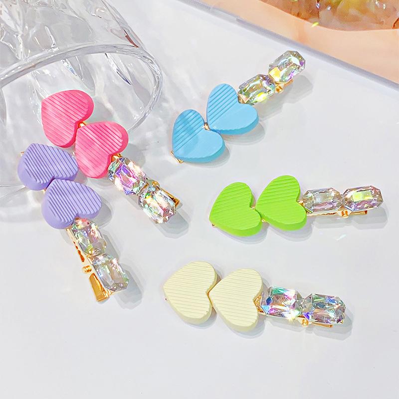 

Корейский стиль сладкий милый красочный сердечок заколка для волос заколки для волос головные уборы