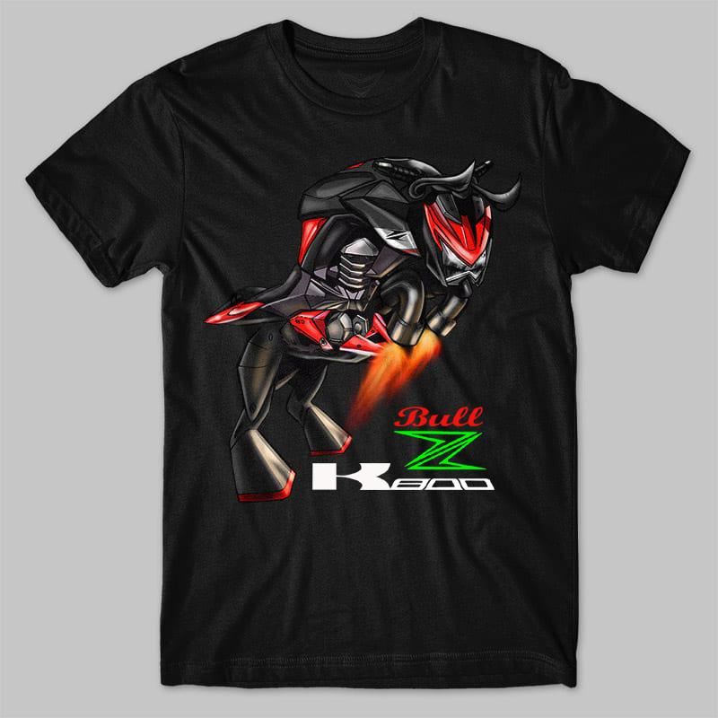 Classic Japanese Motorcycle Z800 Bull Transfiguration Inspired T-Shirt 100% Cotton O-Neck Short Sleeve Summer Casual Mens Tshirt