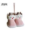 Holiday Stocking Gift Tag Soft Plush Christmas Boot Ornament, Decorative Knitted Tree Hanging Ornament Pendant for Xmas Tree, Party Decor Kids Sock