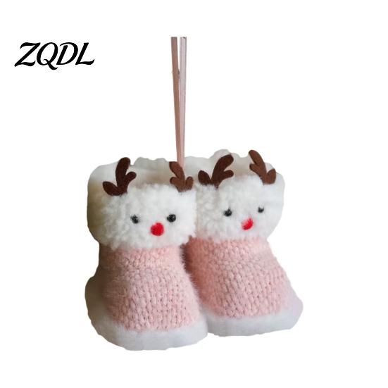 Holiday Stocking Gift Tag Soft Plush Christmas Boot Ornament, Decorative Knitted Tree Hanging Ornament Pendant for Xmas Tree, Party Decor Kids Sock