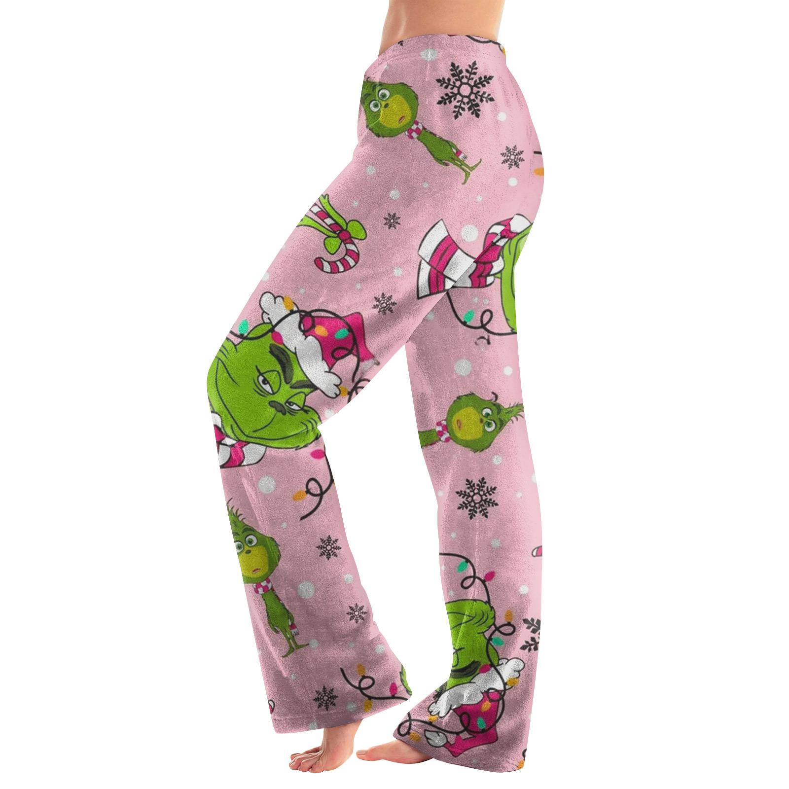 

Женские Зимние Брюки с Принтом Полной Длины Длинные Спортивные Брюки XXL розовый