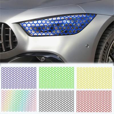 1 Stück Wabenmuster Autoaufkleber Hohl-Scheinwerferabdeckung Auto-Scheinwerferfolien Gitter Seitenwindabweiser Scheinwerfer Rücklicht Aufkleber Roller Auto Folien Aufkleber
