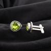 Peridot Gemstone 925 Sterling Silver Jewelry Handmade Cufflinks 0.62" For Gift CL-8-5