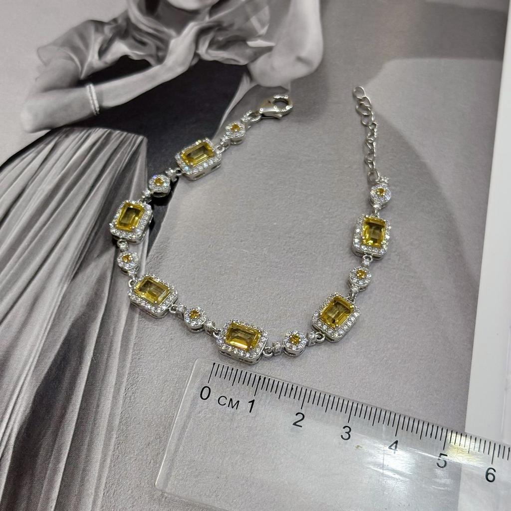 Silver Bracelet with Citrine Nano 7.51ct, Item Weight 11.01 Gr (2173205)