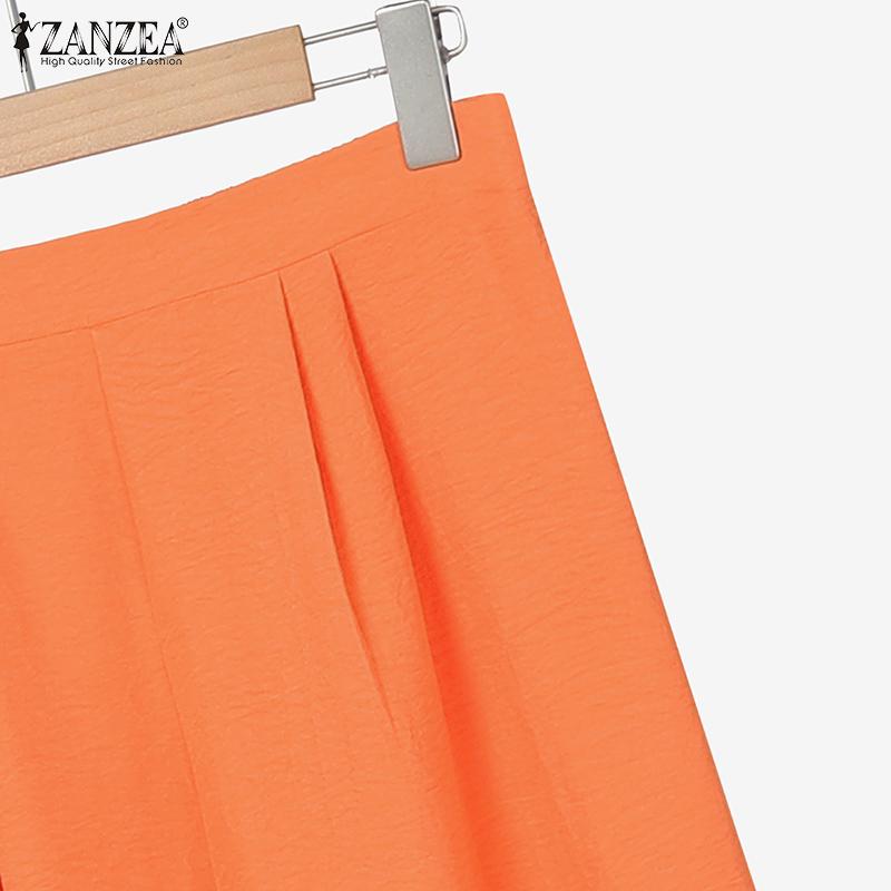 ZANZEA Women Long Sleeve Blouse and Pants Casual Two Piece Suit Sets