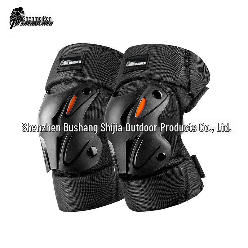 Men's Motorcycle Riding Protective Gear: Electric Hard Shell Knee & Elbow Pads for All-Season Outdoor Use.