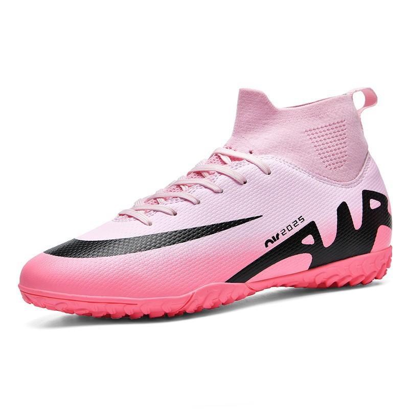 Football Shoes High Top Socks Shoes Men's and Women's AG Length and Short Nails Leather Foot Youth Student Manufacturer Football Shoes