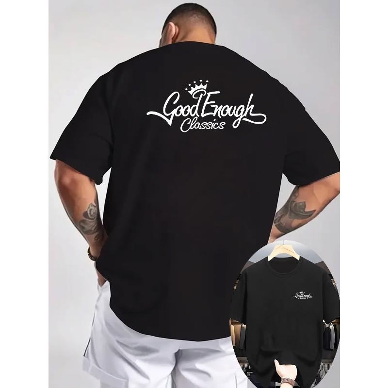 

Men s Casual T-shirt with Crew Neck and Short Sleeves, for a Refreshing and Comfortable Feel. Features Double-sided Printing on the Front and Back 4XL чорний
