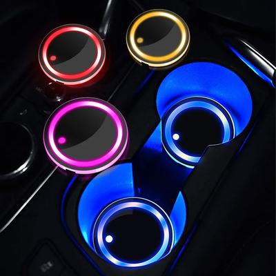 Lumini LED pentru suport de pahar auto Reîncărcabile 3 Moduri Schimbare 7 Culori Insert Suport Pahar Iluminat Suporturi de pahar Accesorii Decorațiuni Auto