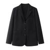 Korean Casual Women's Black Blazer - Spring/Autumn