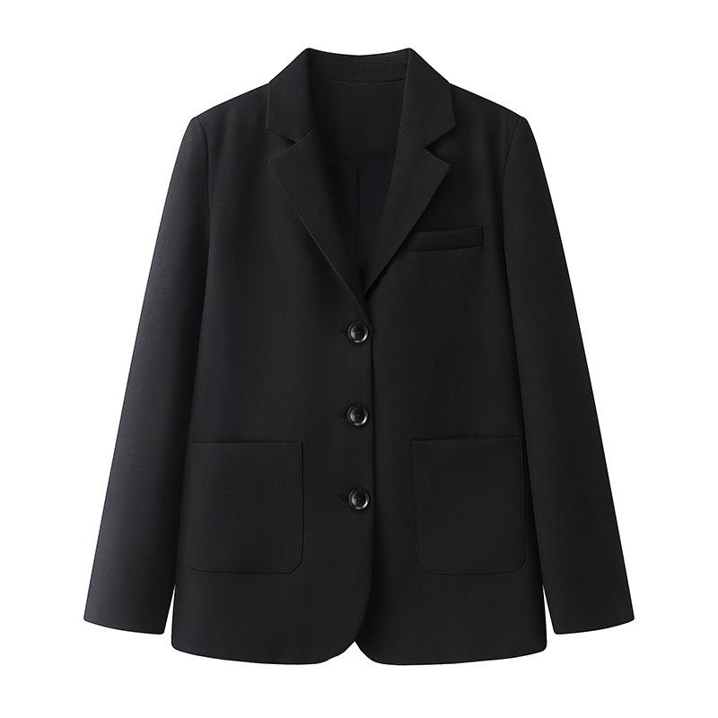 

Korean Casual Women s Black Blazer - Spring/Autumn Medium чёрный