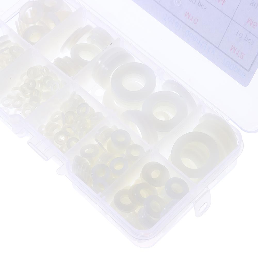 780Pcs White Nylon Washers Round Flat Washers Assortment Kit Plastic Washers Spacers  Machinery
