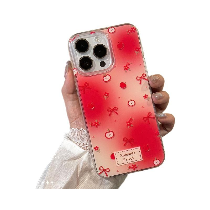 Niche Red Apple Applicable Apple 15pro Bracket Mobile Phone Case IPhone 16 Full Inclusive Protective Case Summer