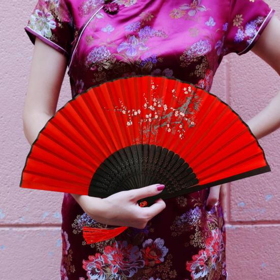 Photography Props Chemical Fiber Cloth Cute Not Easily Deformed Wedding Party Folding Handheld Fan Chinese Fan