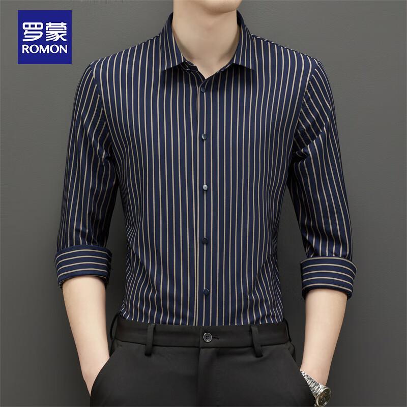 ROMON Men s Non-Iron Long-Sleeve Business Casual Shirt CS-12 XL/41
