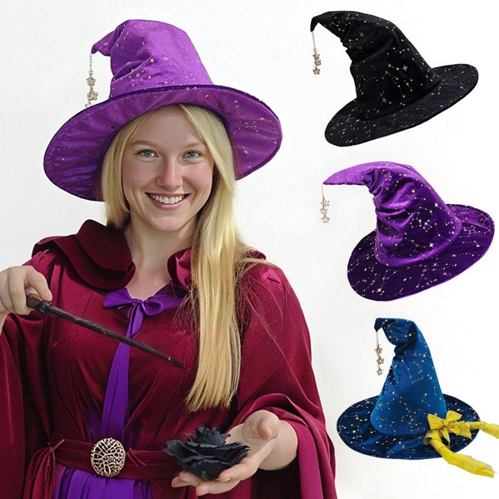 Lightweight Soft Fabric Witch Hat Ins Style Halloween Hat Cosplay Wizard Hat Halloween Party
