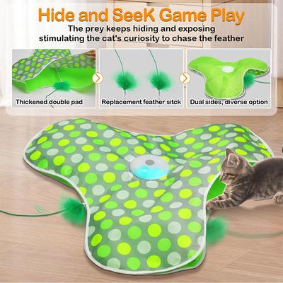 Real Mouse Squeaky Automatic Hide and Seek Interactive Chase Game with Flashing Lights Self-Hi Relieving Stuffy Pet Toy