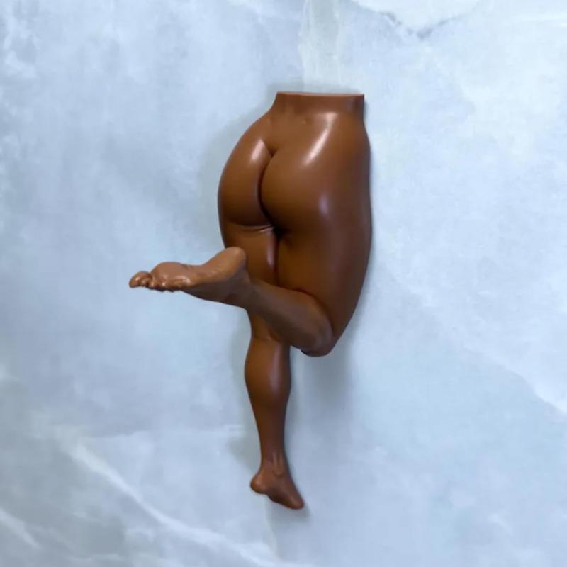 Funny Human Body Wall Hook ,Cheeky Sculpture Towel Key Holder, Handmade Decorative Wall Hook for Bathroom Entryway, Housewarming Gag Gift