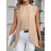 Sleeveless Women Loose Irregular Shirts Elegant Fashion Summer Blouse Solid Color Sweet Simple Office Long Tops Streetwear Casual Simple Clothing