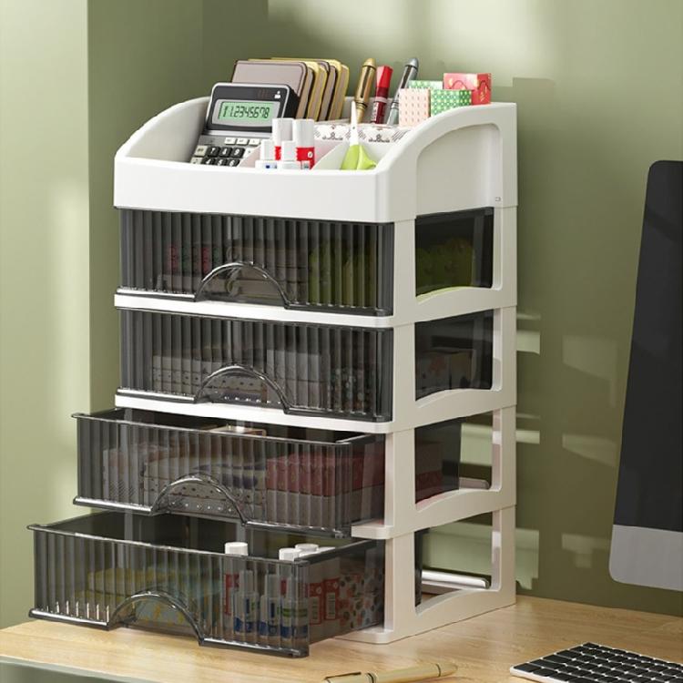 Streamlines Multipurpose Drawer Desktop Cabinet for Organized Study Area and Office Desks Accessory Household Use