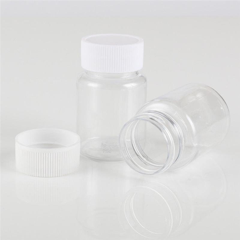 2025+ 100Pcs Refillable Bottles 15Ml Plastic PET Clear Empty Seal Bottles Container with Screw Cap