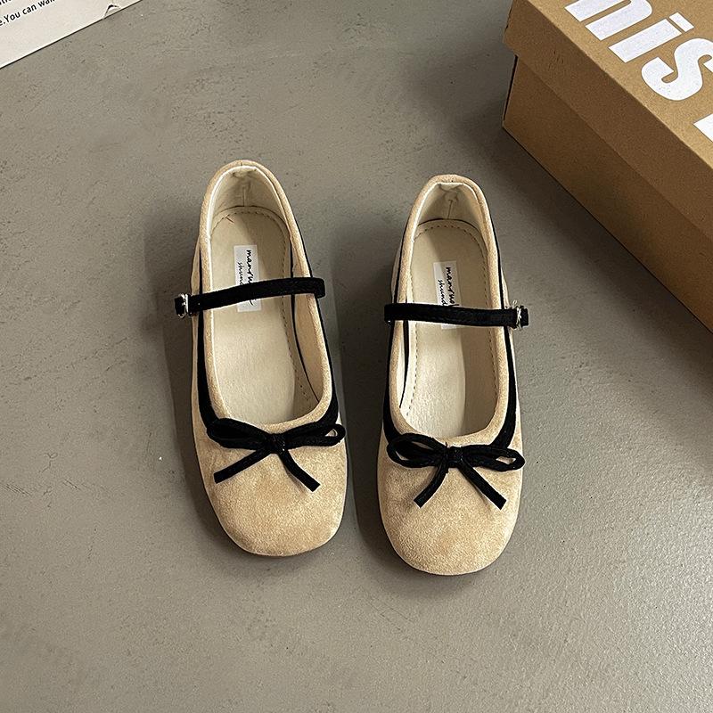 Fashion Bow Design Elegant Shallow Mouth Ballet Style Single Shoes 2025 Spring New French Soft Soled Comfortable Casual Mary Jane Shoes
