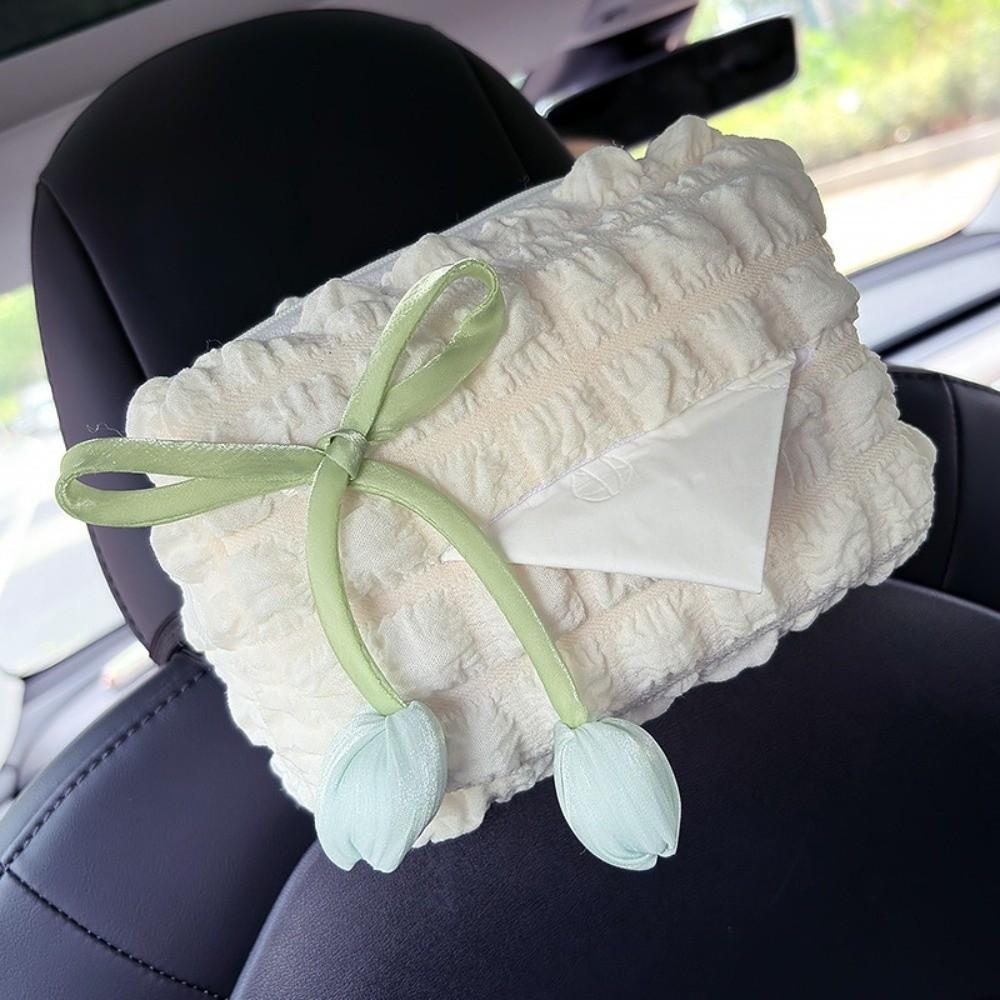 Soft Tissue Box Tulip Puff Design Car Interior Decoration Creative Paper Box