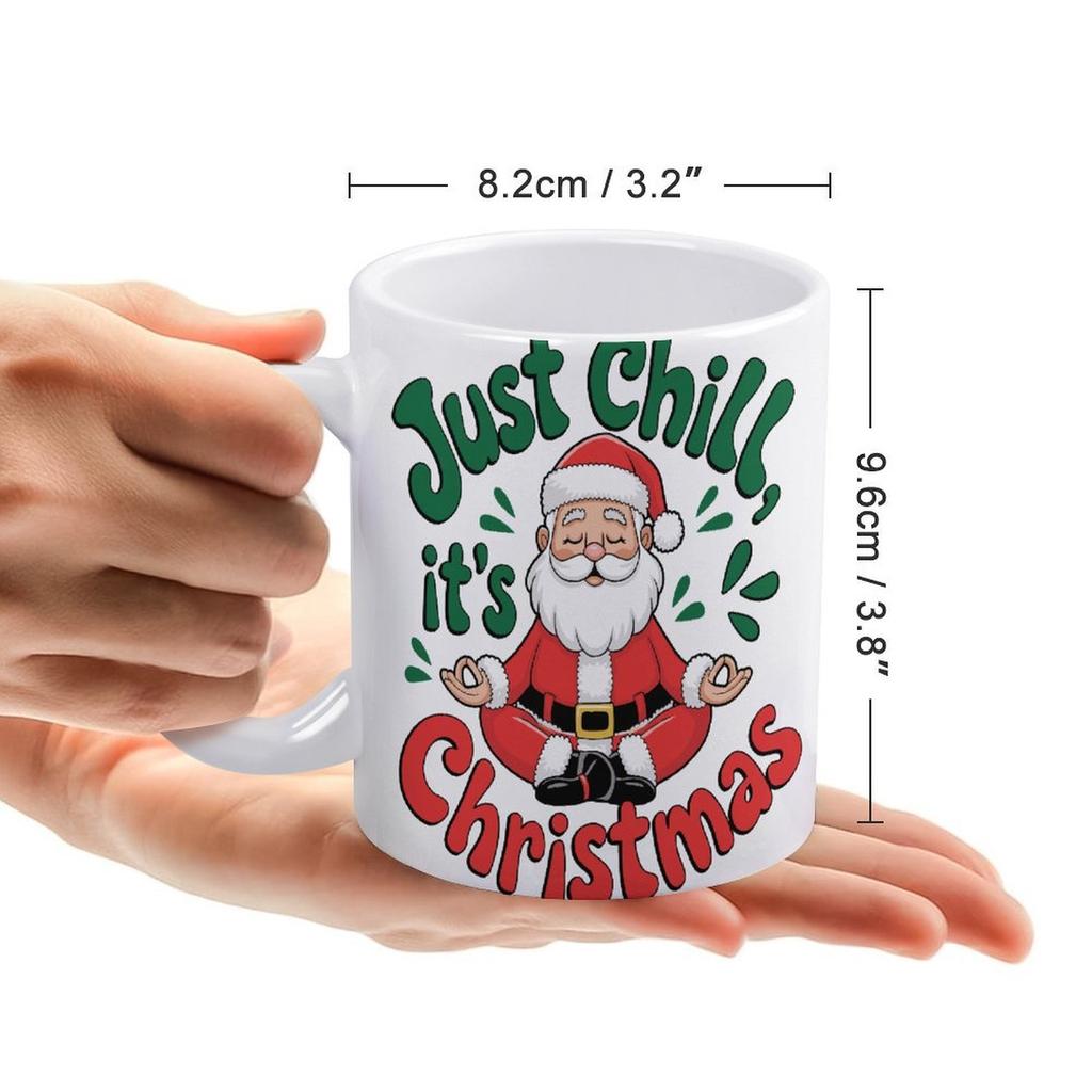 1pc 11oz Blank Ceramic Coffee Mug, Double-sided Printed Cup, Clean White Design, Strong Handle, Versatile Drinkware for Home and Workplace