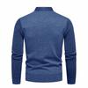 Men's Solid-color Casual Faux Two-piece Striped Pullover Knitted Sweater, Men's Square-neck Long-sleeved Knitted Warm Sweater