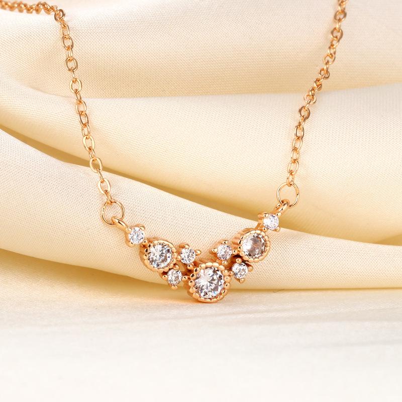 Seiko full diamond Mickey necklace personalized creative niche design collarbone chain short