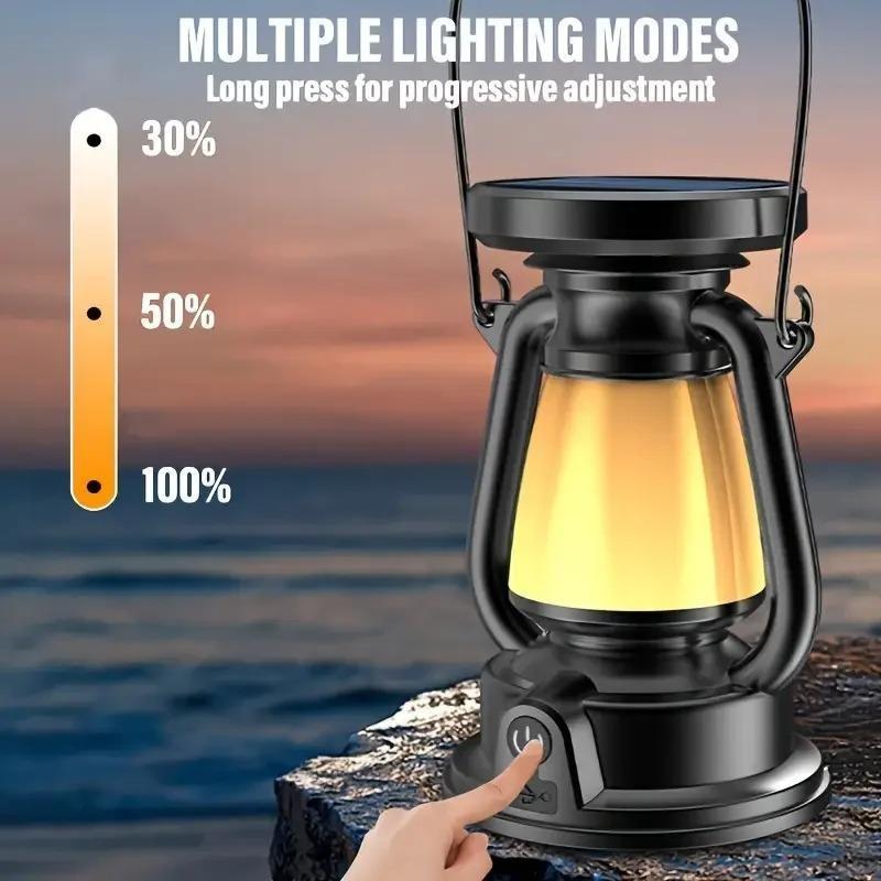 Solar Retro Pferdelampe Campinglampe Aufladen Dekoration Atmosphärenlicht LED Schreibtischlampe Outdoor Camping Barlicht Tischleuchte Laterne Heimdeko
