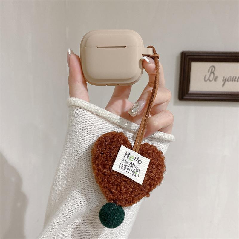 Plush Love Solid Color One-piece Suitable for AirPods 1 Generation Protective Case 1st Generation 1st Generation Pro1 Apple Bluetooth Headset Case
