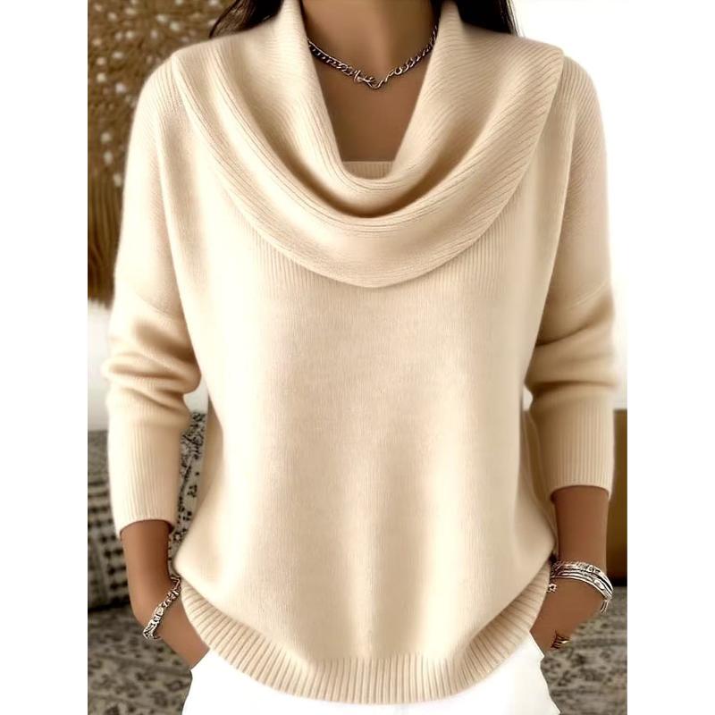 HNXC Round Beads Shining Casual Loose Knit Sweater for Autumn and Winter Tops