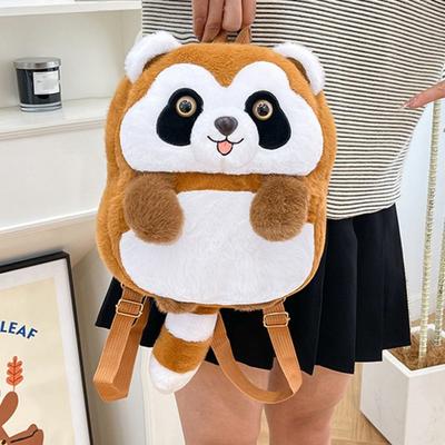 Geschenk für Kinder Kuscheltier Kleiner Waschbär Rucksack Weiche Niedliche Kamel Tasche Niedliche Leichte Cartoon Tasche Party