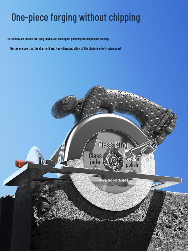 Glass King Brazed Diamond Cutting Disc for Angle Grinders - Ideal for Tile, Jade, Stone, Grout Removal, Grinding, and Dry Cutting