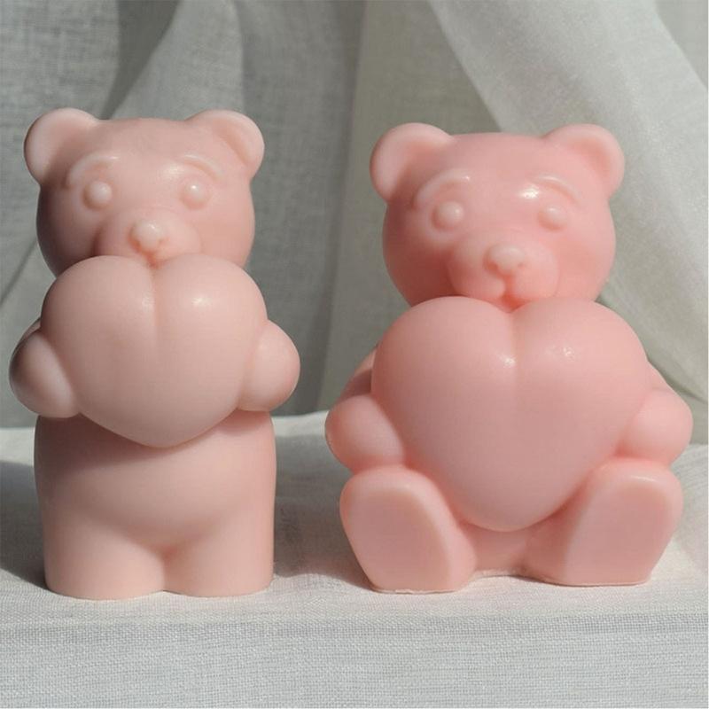 3D Bear Shaped Candle Silicone Mold for DIY Hand-made Candle Ornaments Mould Handicrafts Making Tool Baking Mold