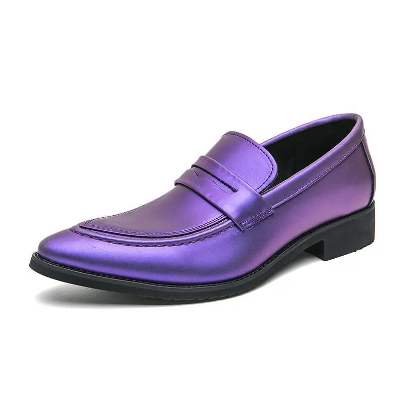 

Dress Shoes for Men Big Size 47 Green Purple Luxury Leather Male Casual Mens Shoes Man Wedding Mens Fashion Oxfords Loafers 42