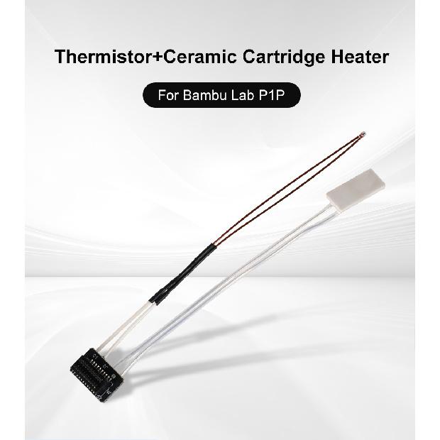 Heating Tube For Bambu Lab A1 A1mini P1P P1S X1 X1C Thermistor + Ceramic Cartridge Heater For Bamboo Hotend 3D Printer Parts Fuel Injectors 6