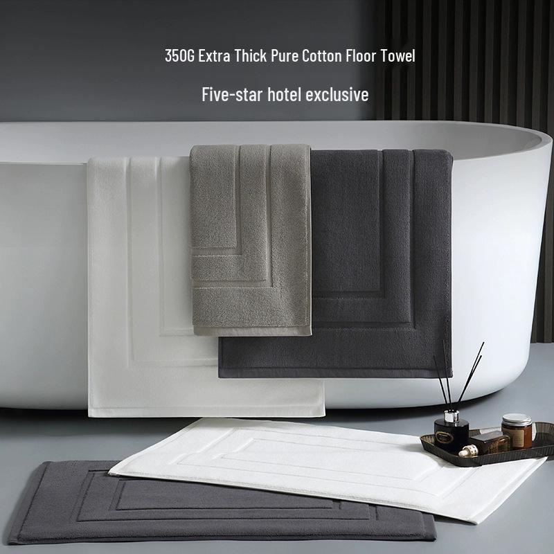 Luxury Cotton Non-Slip Bath Mat: Absorbent & Thick for Bathroom & Entryway