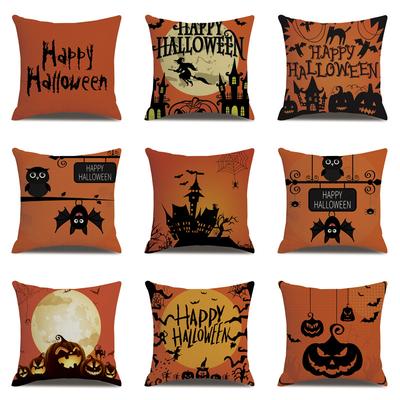 Halloween Linen Pillow Cover Printed Pillow Cover