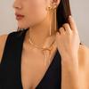 Bow Choker Necklace Earrings Women Bow Dangle Earrings Long Tassel Bowknot Drop Earrings for Wedding Prom Party Jewelry Gifts