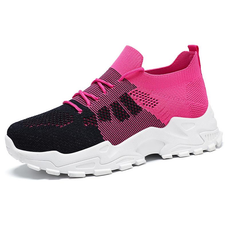 Shoes Women's Sports Shoes Summer New Versatile Women's Single Shoes Fly-woven Breathable Mesh Shoes Soft Sole Not Tired Feet Running Shoes