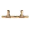5pcs Brass T 3-Way Hose Joiner Fittings Barbed Connector   Water Oil Gas Fuel (6mm)