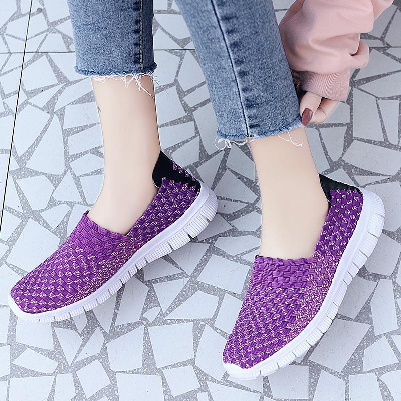 Summer Handmade Slip on Braid Beach Shoes Women Moccasins Plus Size Casual Espadrilles Breathable Sneakers