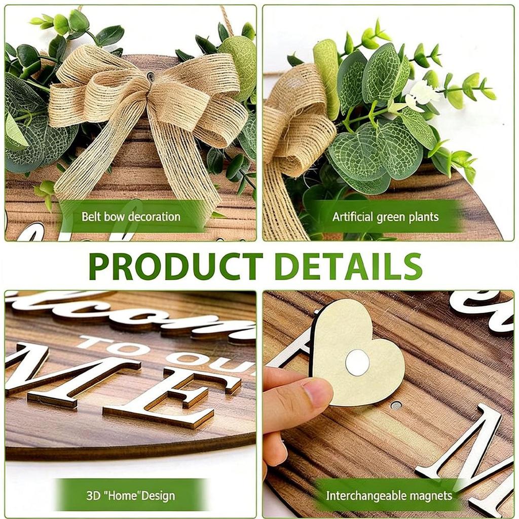 14-Pattern Interchangeable Welcome Sign for Easter, Christmas, & More Holidays
