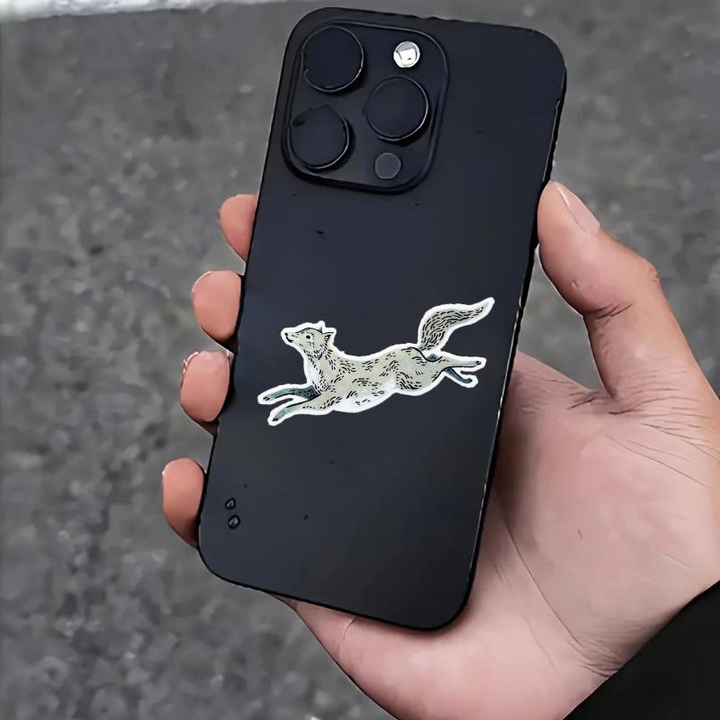 Leaping Wolf Animal Sticker - Waterproof Vinyl Sticker Durable for Laptop, Car Skateboard & More - Perfect for Teens, Adults, Creative Decor & Gifting