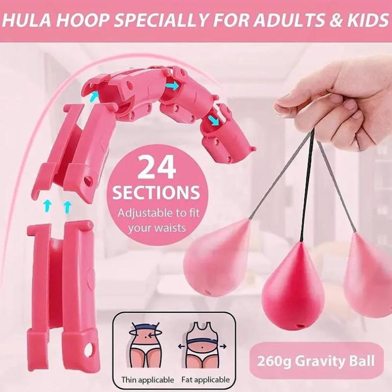 Smart Fitness Hoop Adults Weight Loss Massage Sport Hoops 24 Detachable Links 360° Non Dropping Plus Size