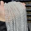 5A Natural Rock Quartz Beads Round Loose Spacer White Crystal 4 6 8 10 12MM Pick Size For Jewelry Making Bracelet Necklace