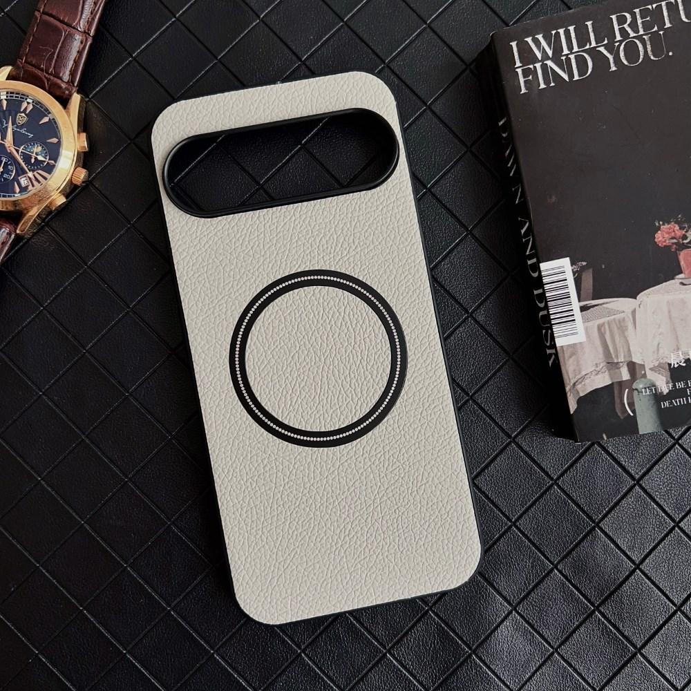 Luxury Business Leather Magsafe Case for Google Pixel 9 Pro XL PU Skin Feel Wireless Charging Magnetic Shockproof Protective Hard Back Cover